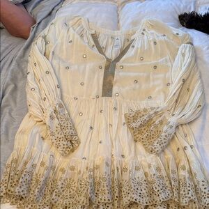 PQ Swim Cream Embellished Blouse